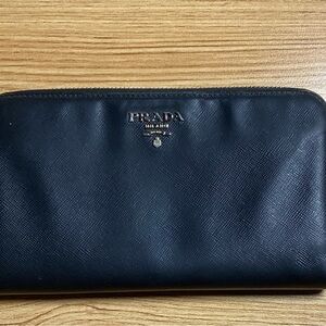 Prada Black Saffiano Zip-Around Woman’s  Long Wallet
